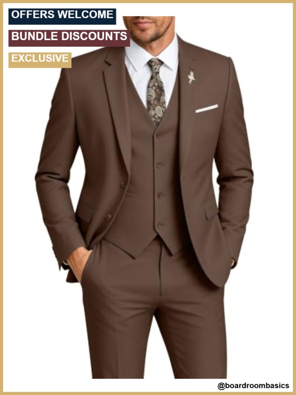 Men's 3-Piece Slim Fit Suit Set with Tie for Wedding Groom